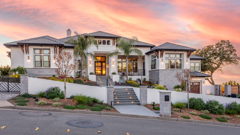 The exterior of a luxury home that has been outfitted by an AV installer in Napa, CA.